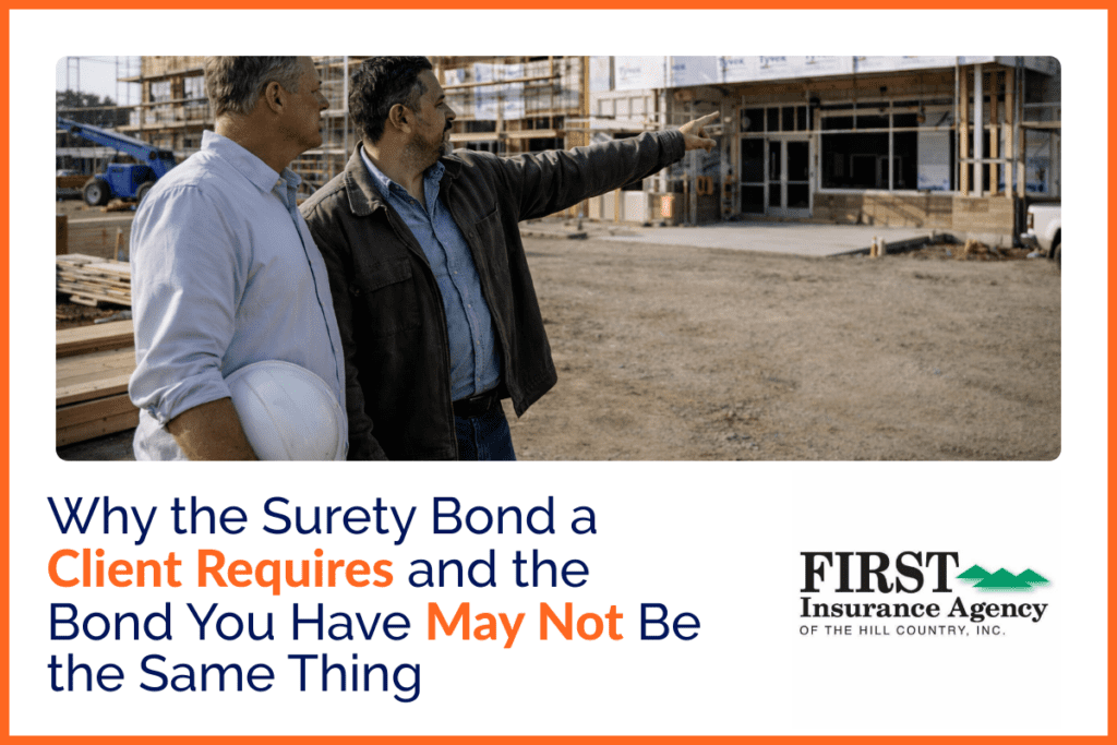 A general contractor and subcontractor reviewing a completed commercial building project together on site in natural daylight.
