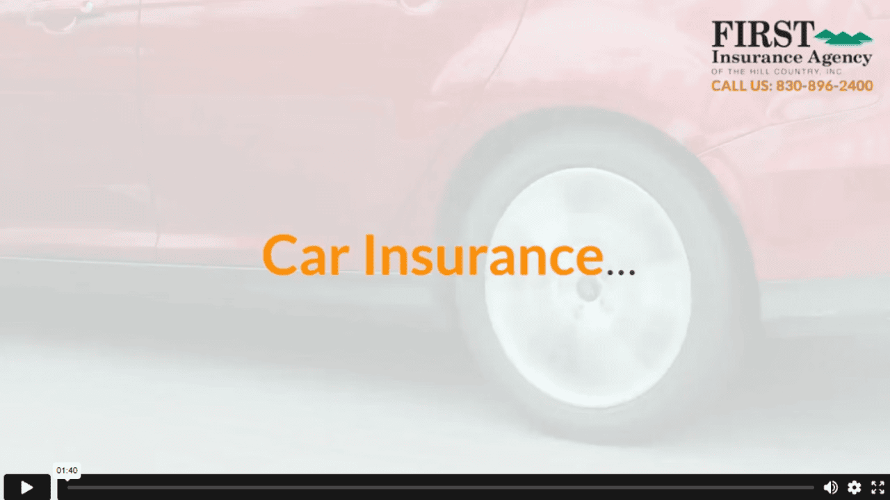 firstinsurance Auto insurance promotional banner with red car and First Insurance Agency branding